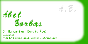 abel borbas business card